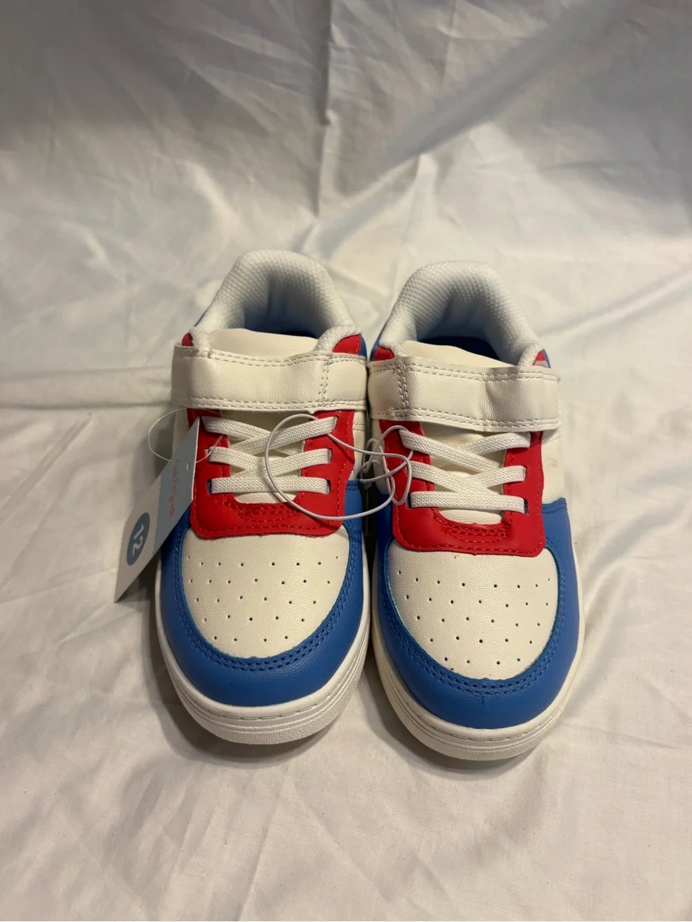 Kids Colorblock Athletic Sneakers in White, Blue, Red, Green & Yellow